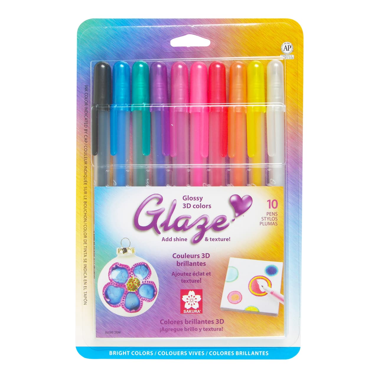 Sakura&#xAE; Glaze 3D Ink Gel Pen 10 Color Set
